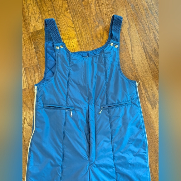 Vintage JC Killy Snowpant Bibs. Never Worn EU 44 Blue With White Racer Stripe - Picture 3 of 11